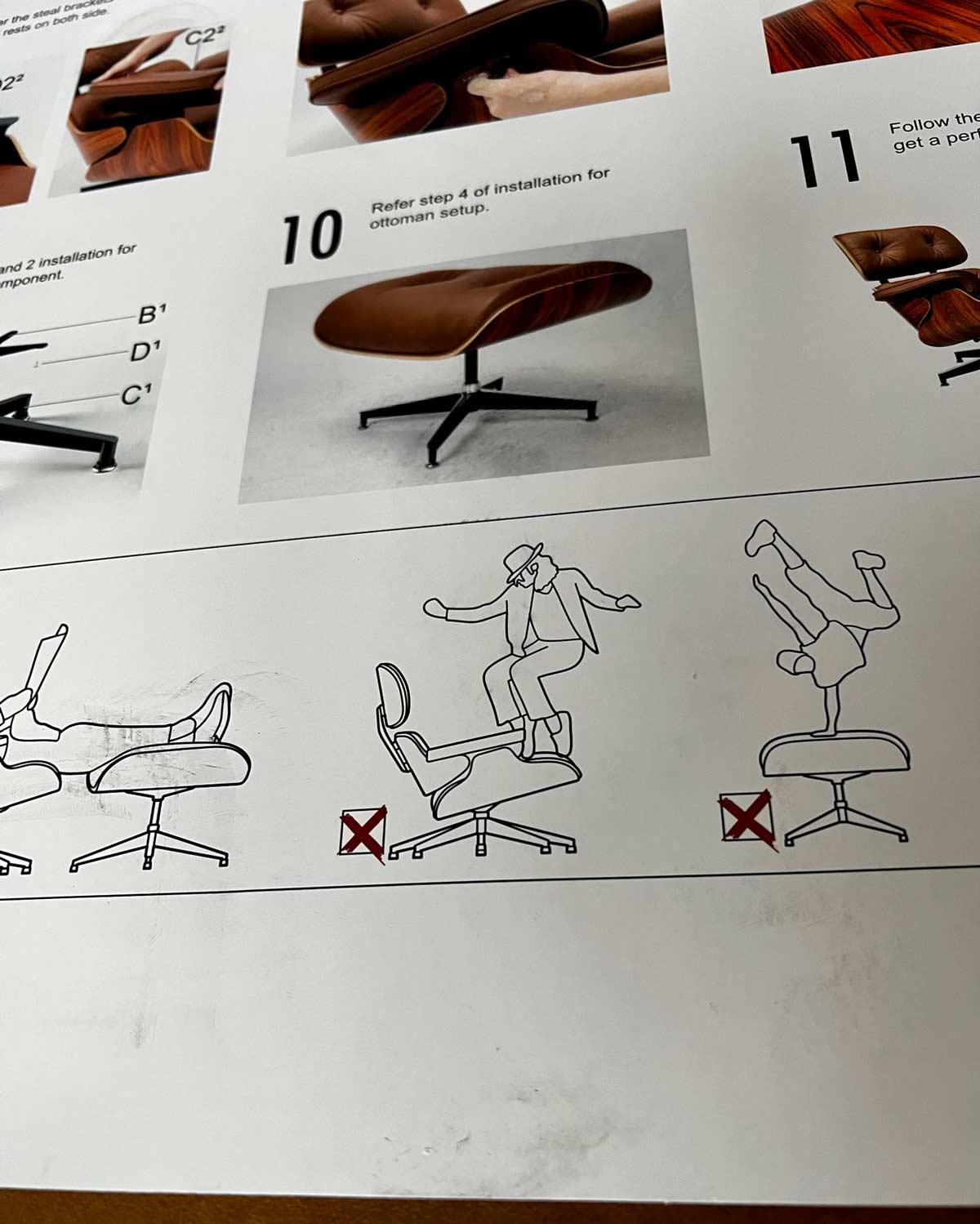 According to the installation instructions, I shouldn't be a smooth criminal on my new chair