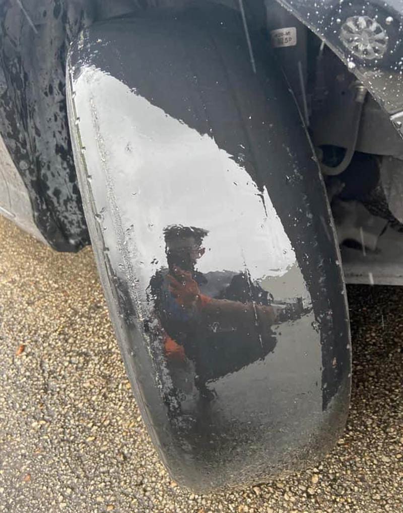 It's a tire and a mirror
