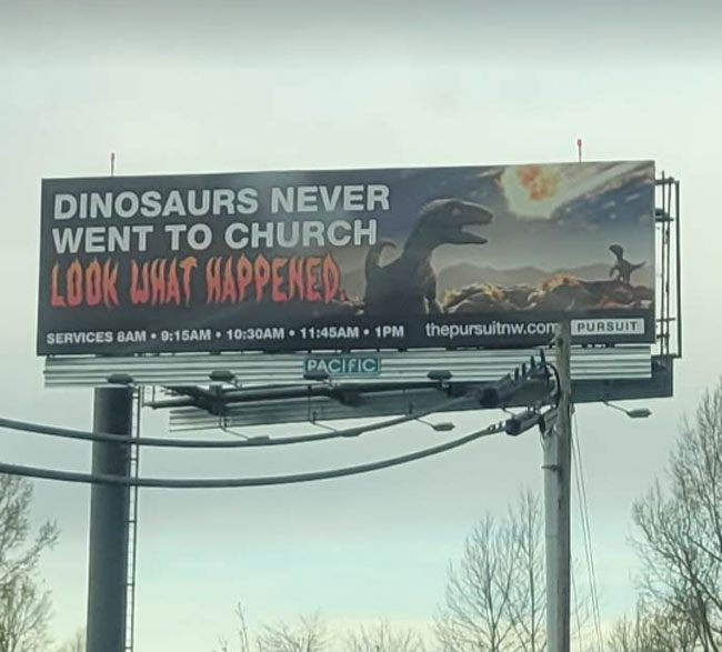 A local Church put up a billboard