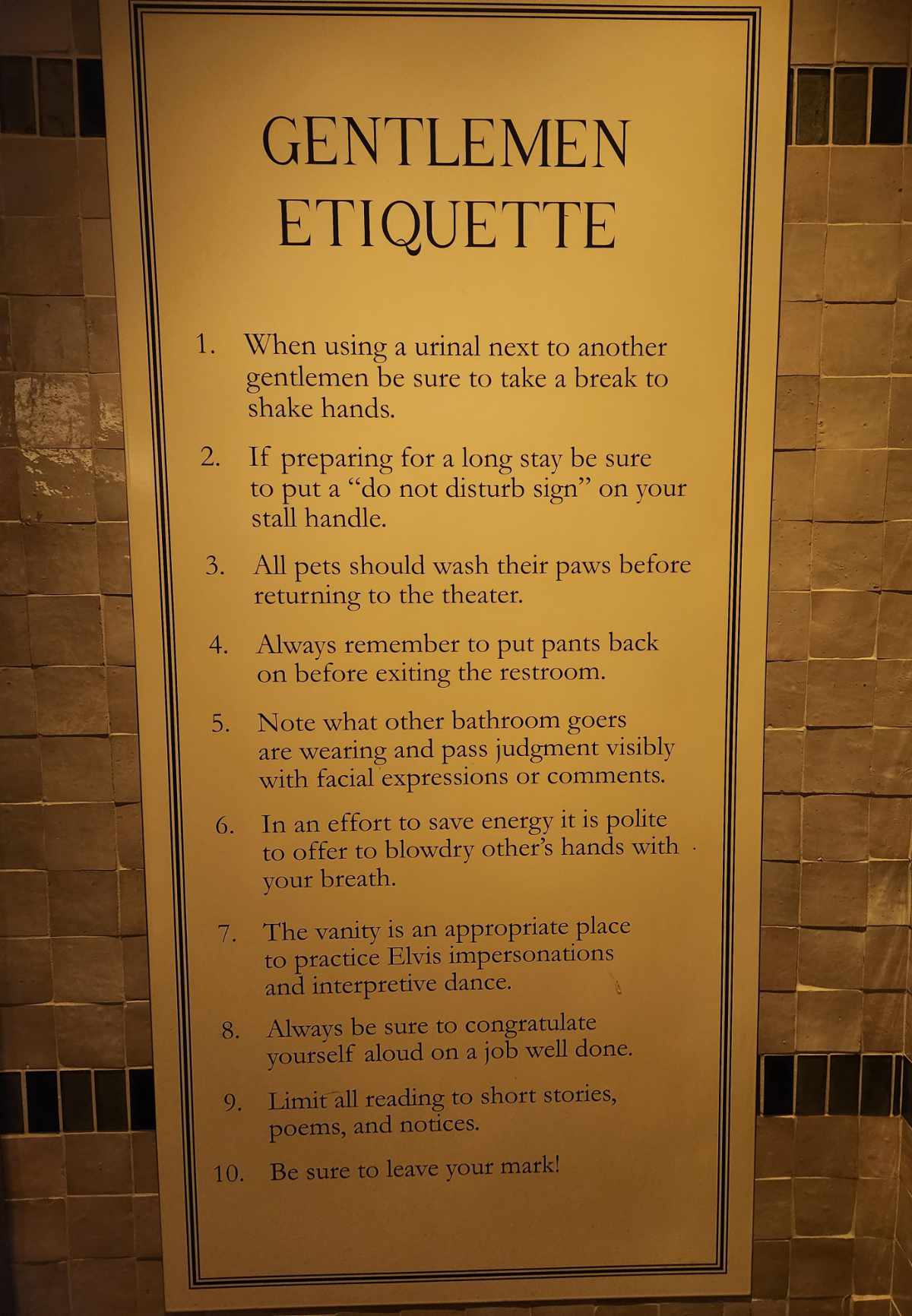 Gentlemen Bathroom Etiquette