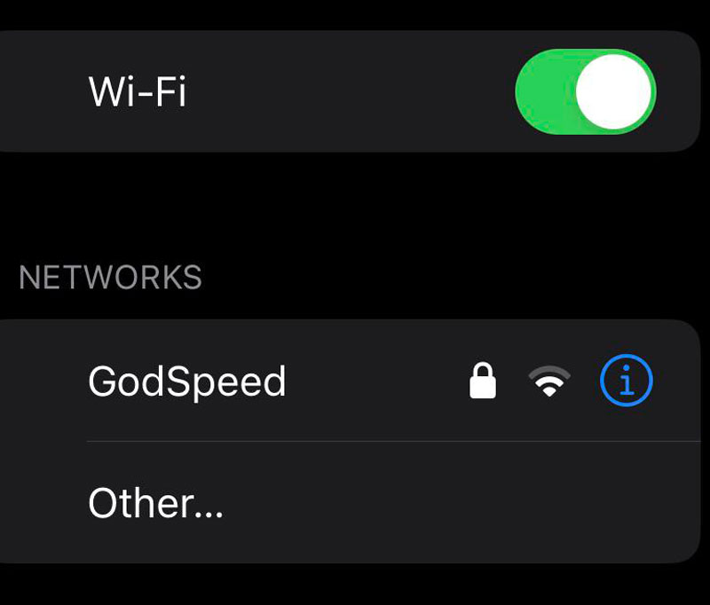 The WiFi name at my church