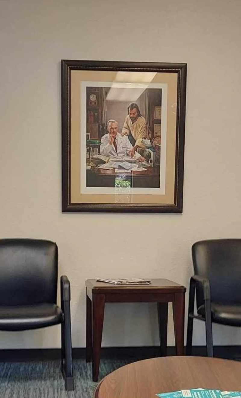 Front and center in the waiting room of literally the only hospital in my area
