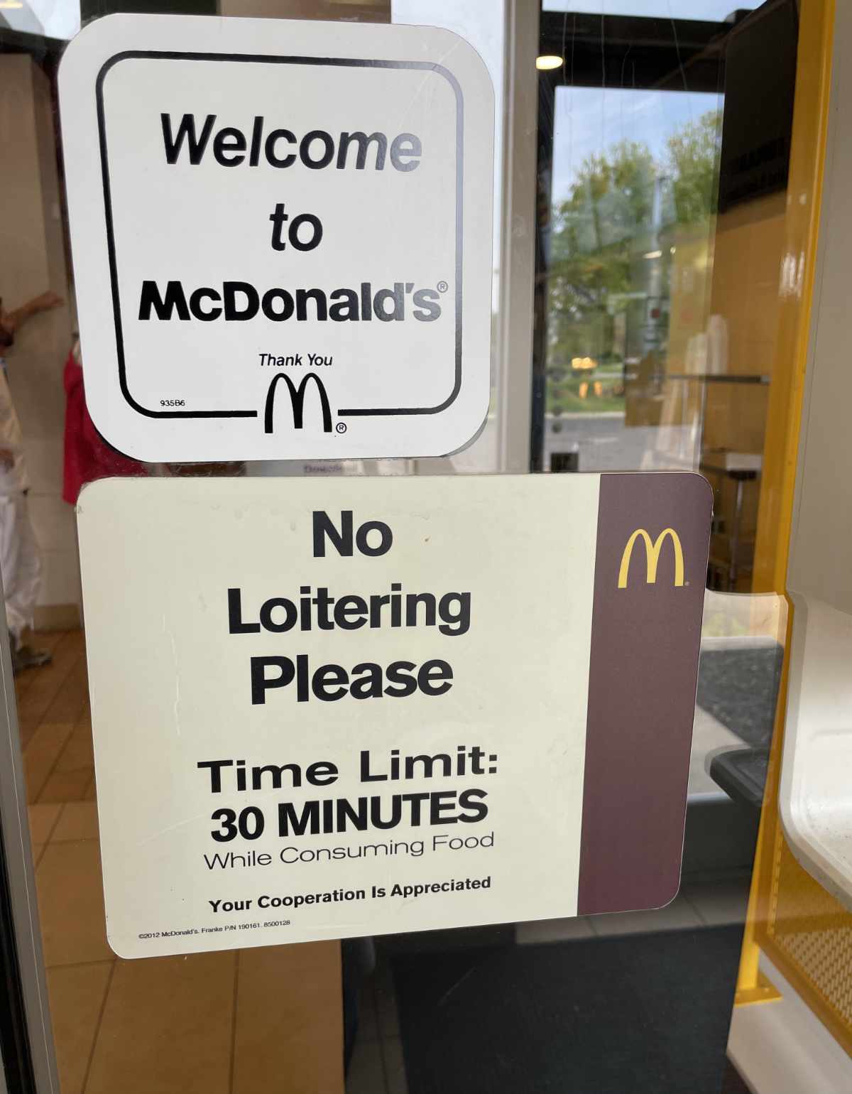 Welcome to McDonalds, please leave