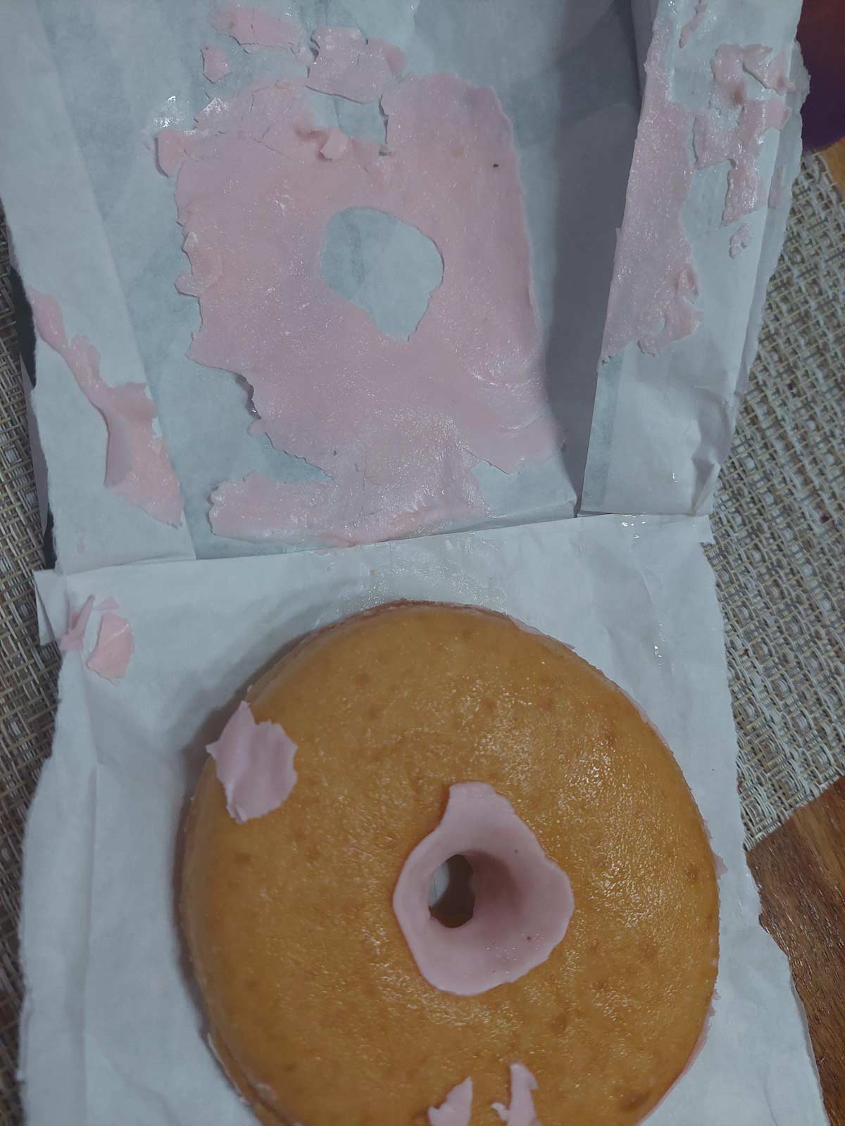 All the frosting on my donut came off