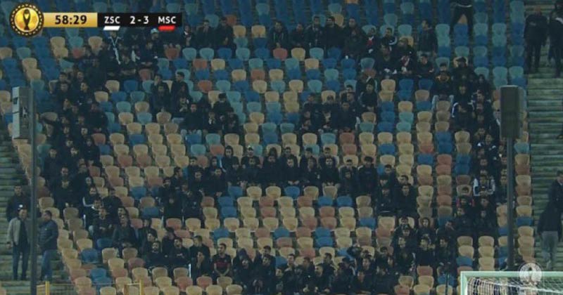 Egyptian Football club Zamalek was unexpectedly losing to Sudan's Al-Merrikh - So fans made their feelings clear by forming a disgruntled emoji in the stands