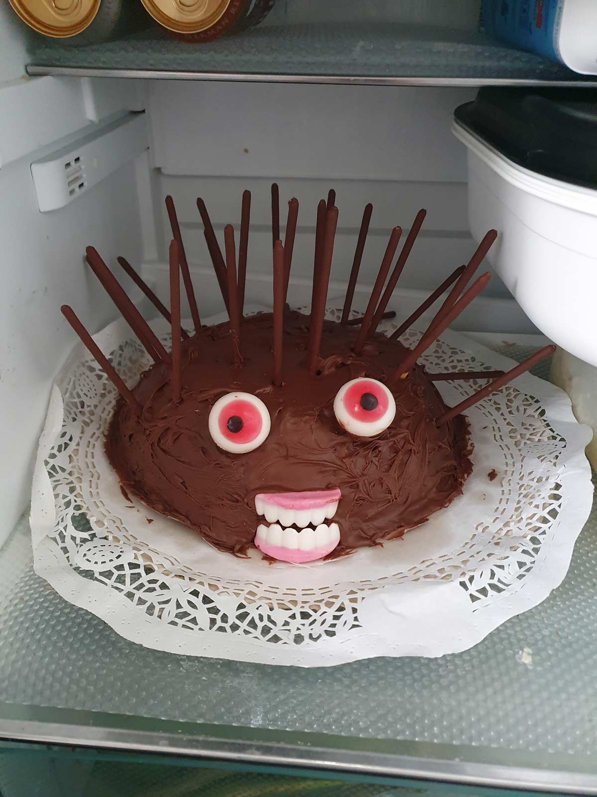 There is going to be a fund raiser as a cake competition at my little sister's school and she made this