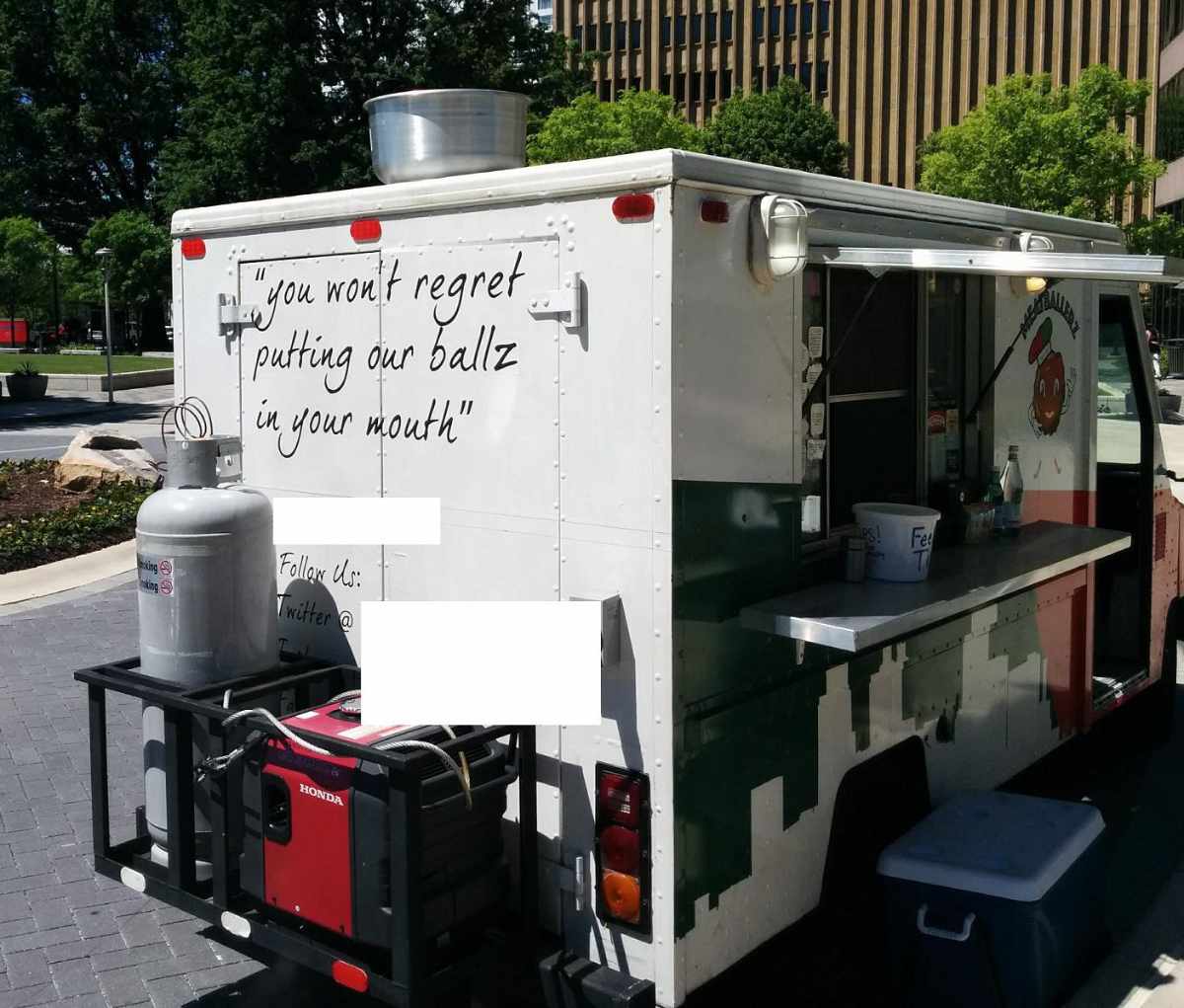 The slogan on this meatball-themed food truck
