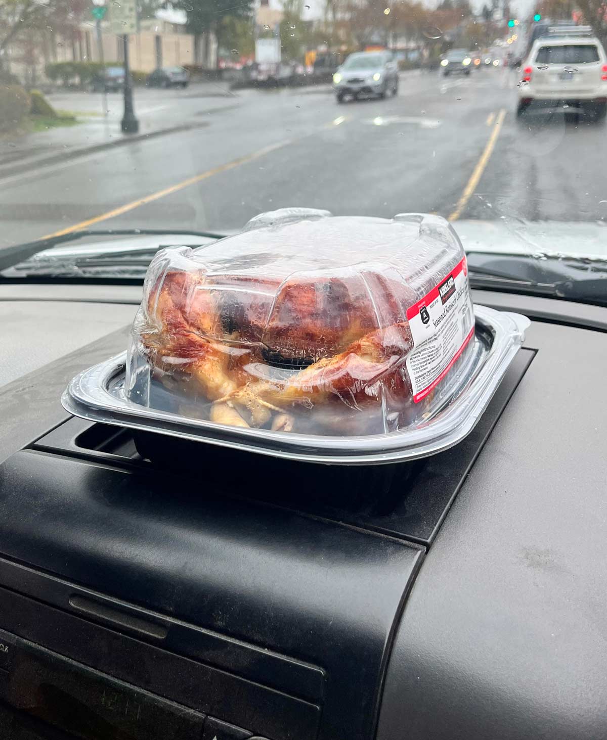 My truck was designed specifically to transport Costco rotisserie chicken safely