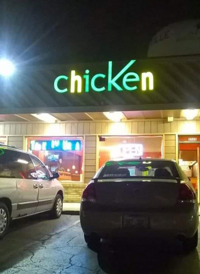 Cool stuff - An old Cricket Wireless was turned into a chicken restaurant in possibly the most lazy/ingenious way possible...