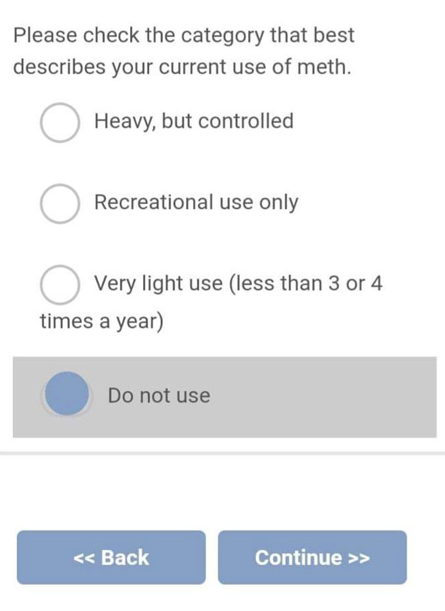 Job application drug question, I like how there's no option for "Heavy and Out of Control"
