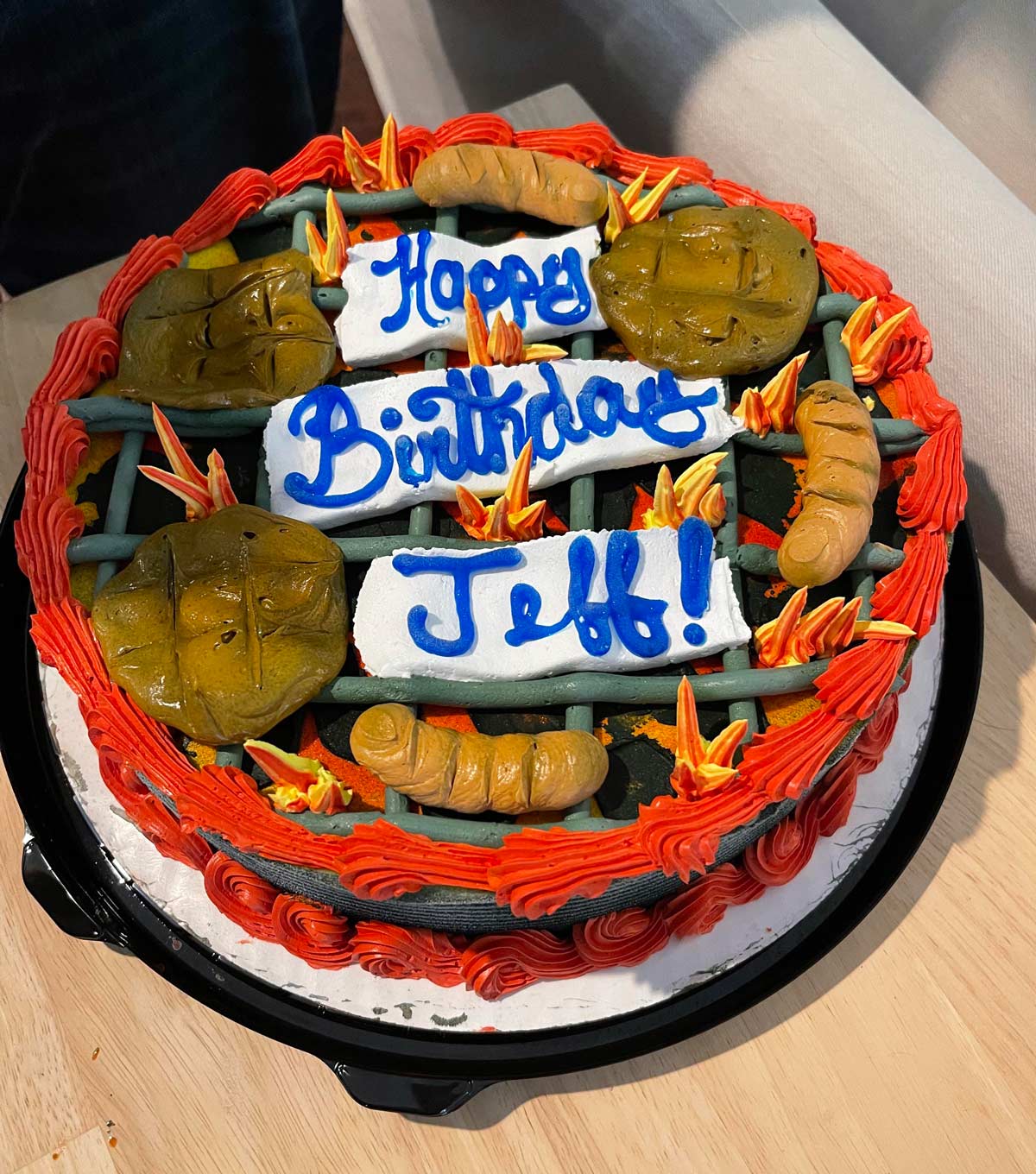 Cake from our local Dairy Queen. Was supposed to be barbecue themed