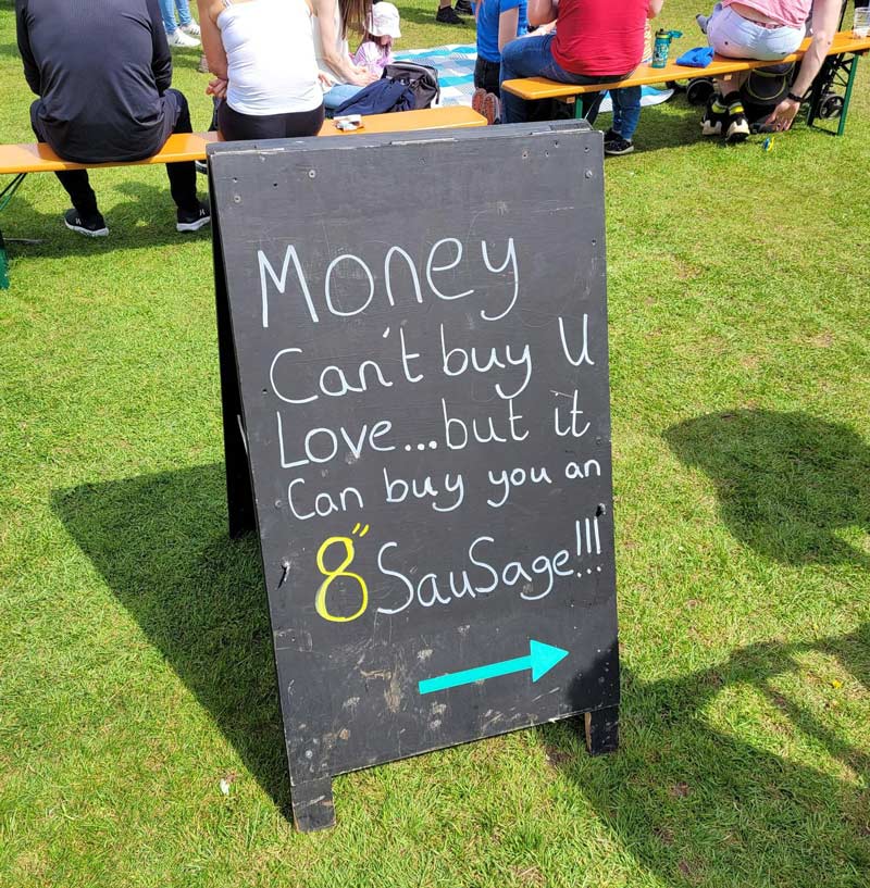 Sign I saw at a food festival