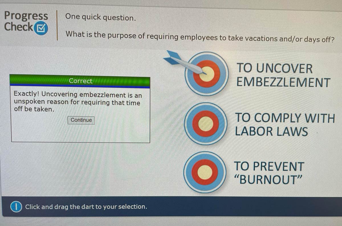 Training question at work