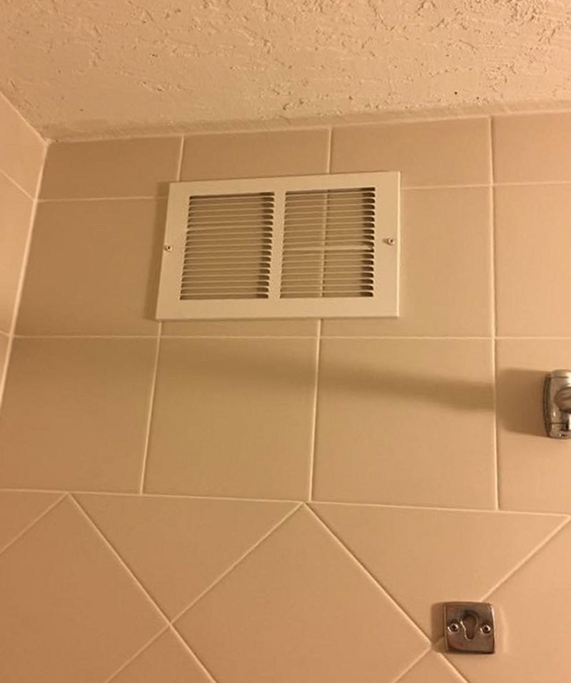 The vent in my hotel shower doesn't seem to be working