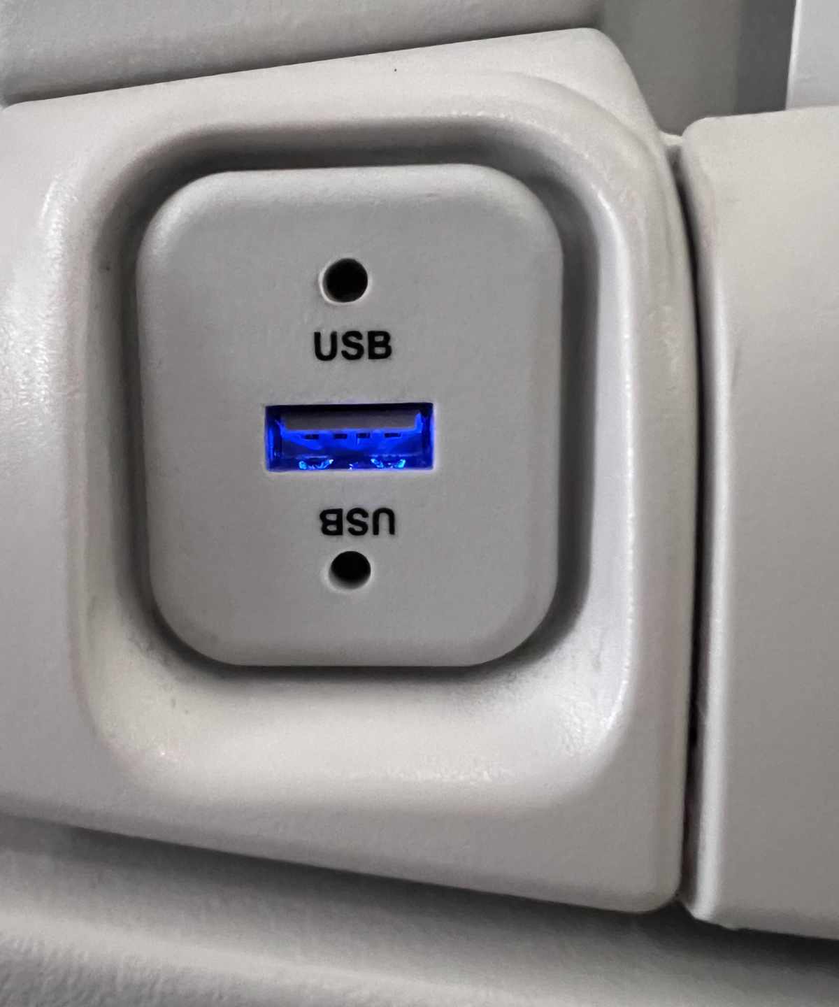 Good to see airplanes include the Australian spelling of USB