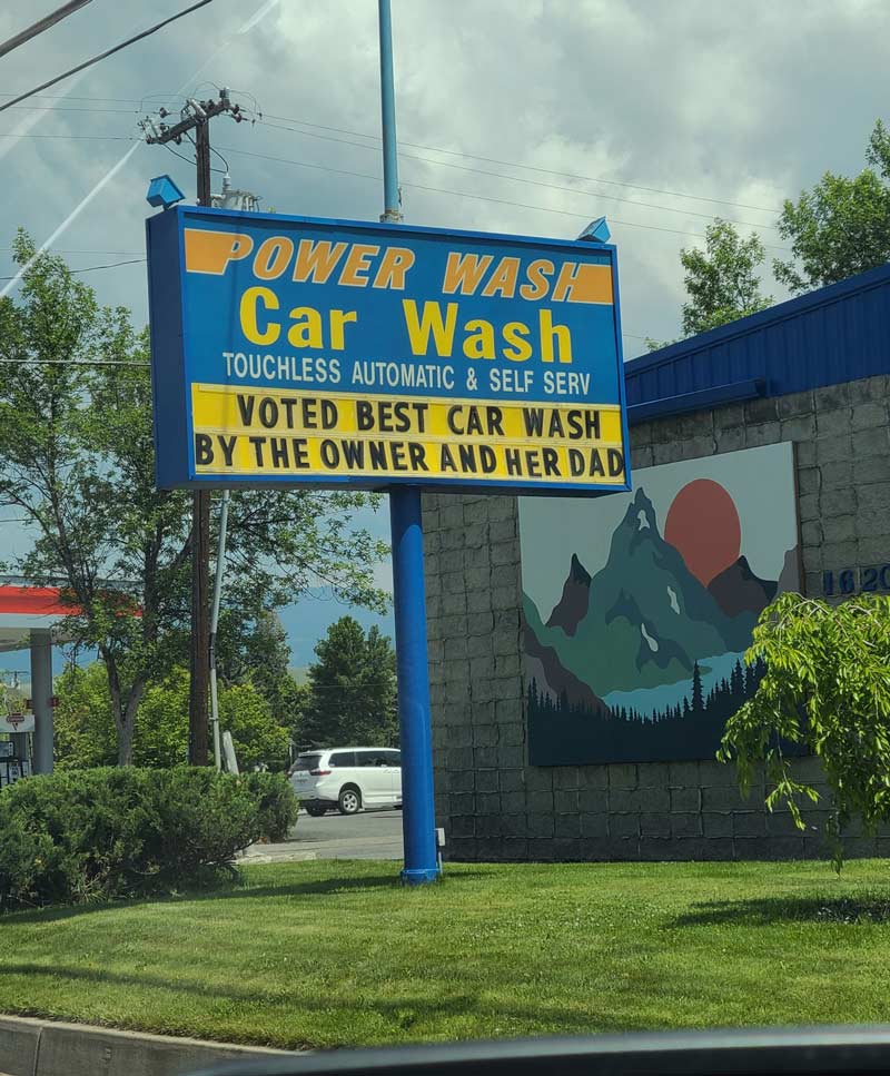 Honest Car Wash Sign