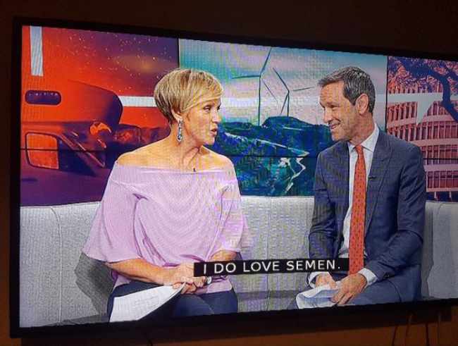 Female presenter said ‘I love salmon’ and the subtitles were added while live on air