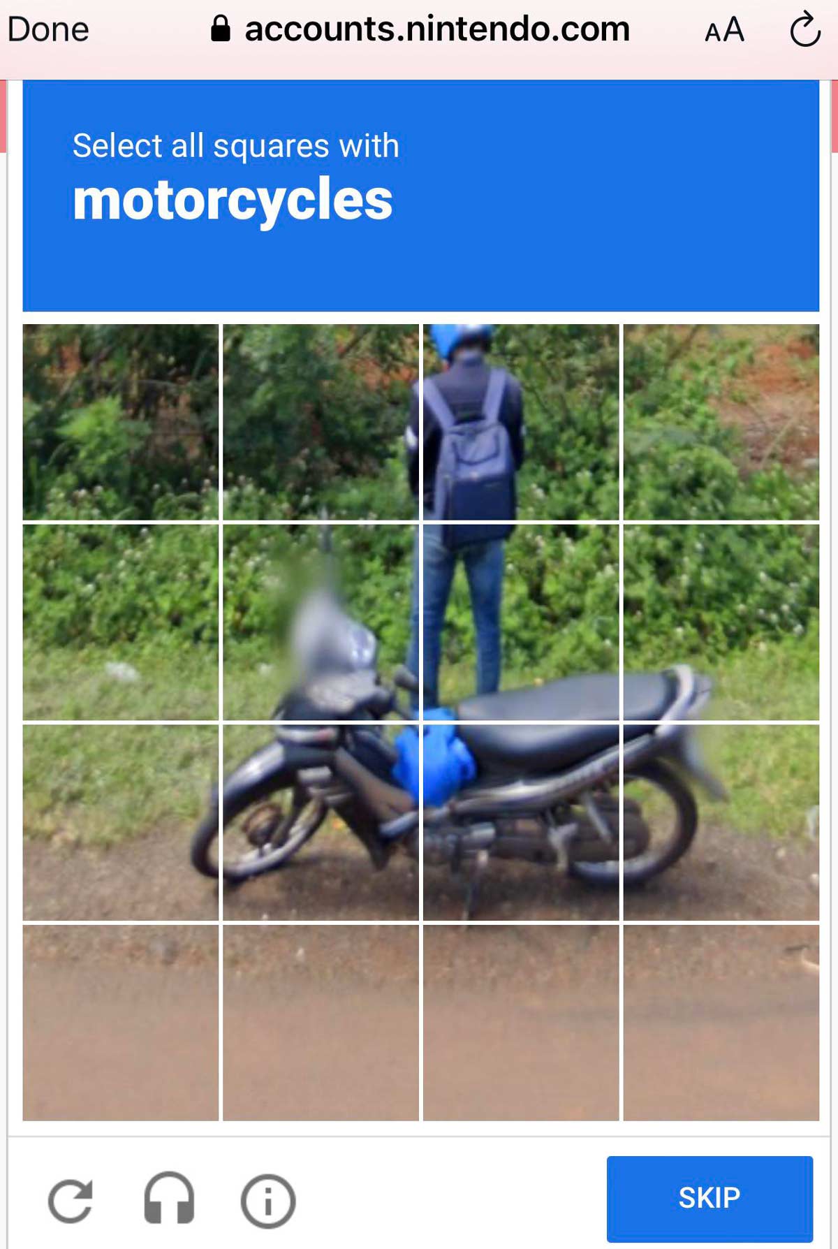 The Nintendo Captcha System gave me an image of a dude taking a leak