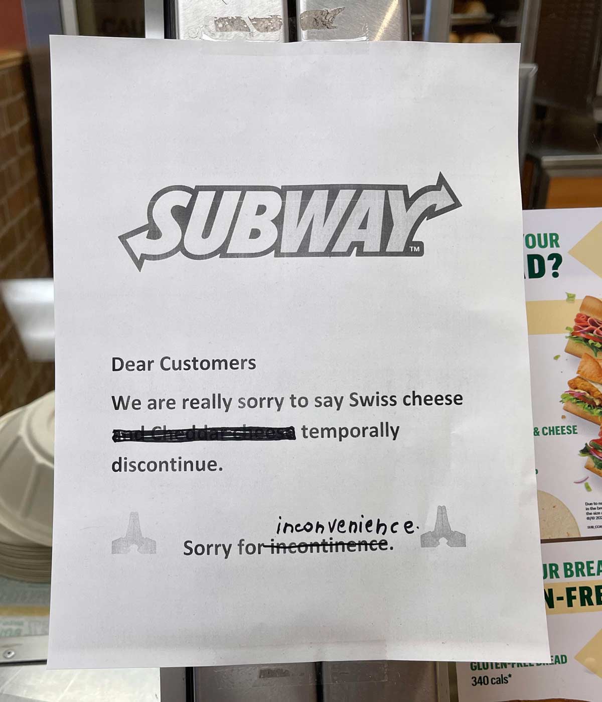 Found in a local Subway