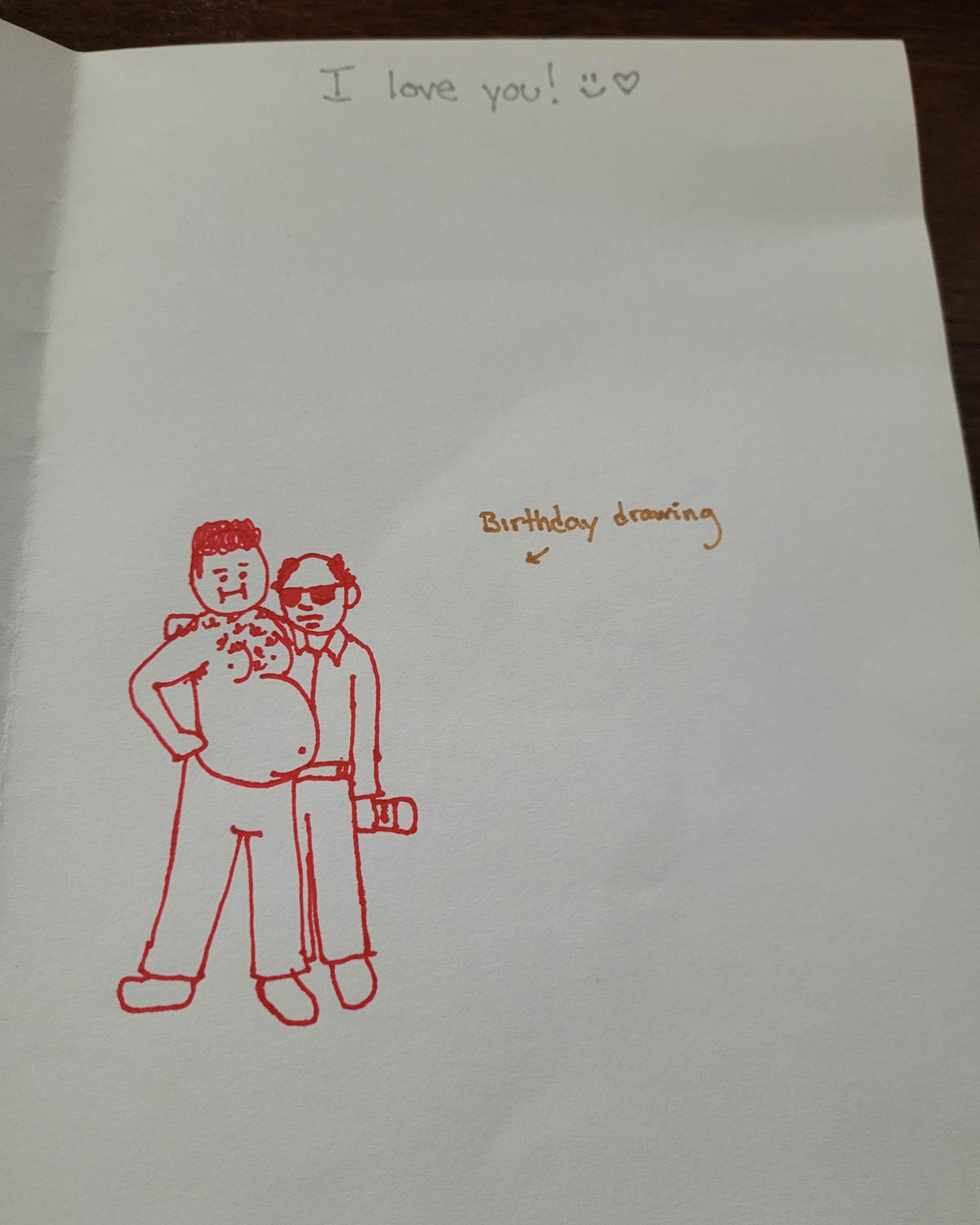 My daughter drew a birthday card for me