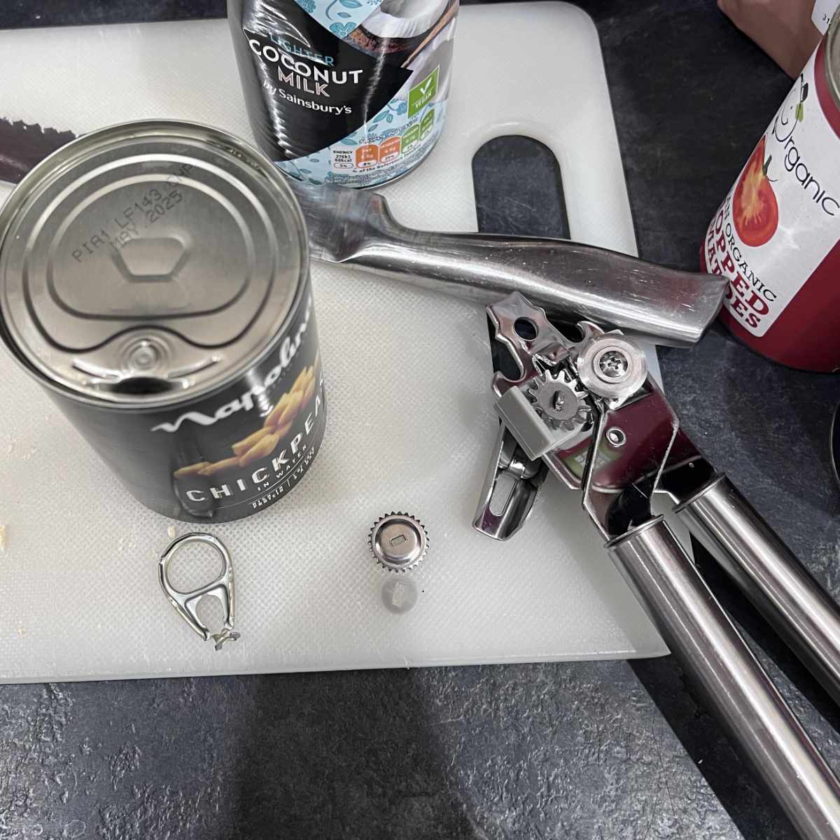 The ring pull failed, then the can opener fell to pieces