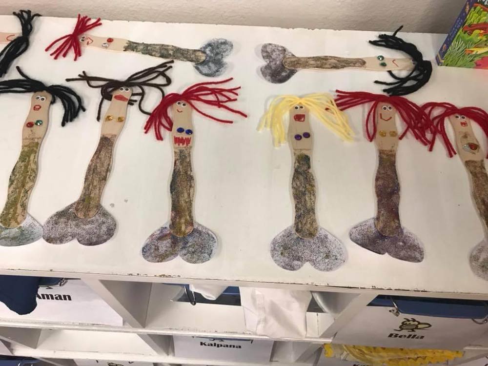 My preschooler’s teacher decided the kids should decorate "mermaids" today