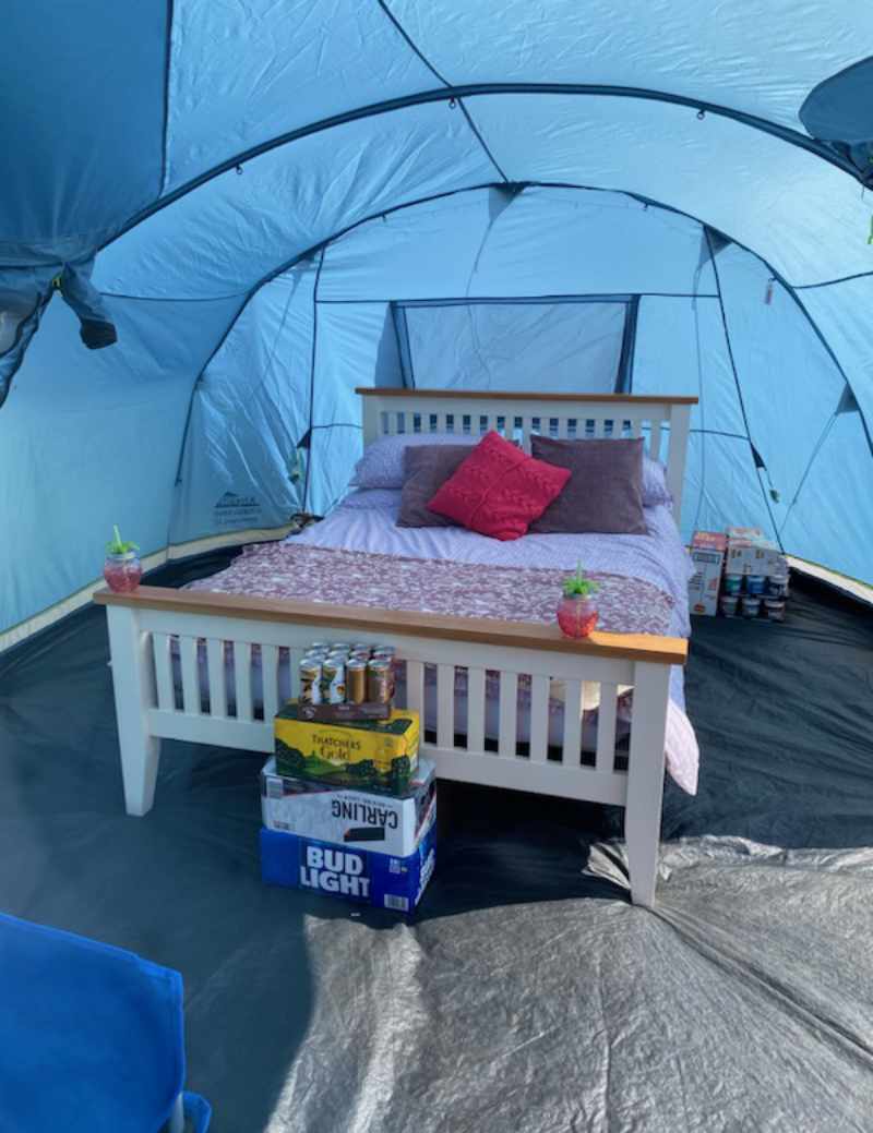 Man walks six miles to bring his entire double bed to Glastonbury Festival