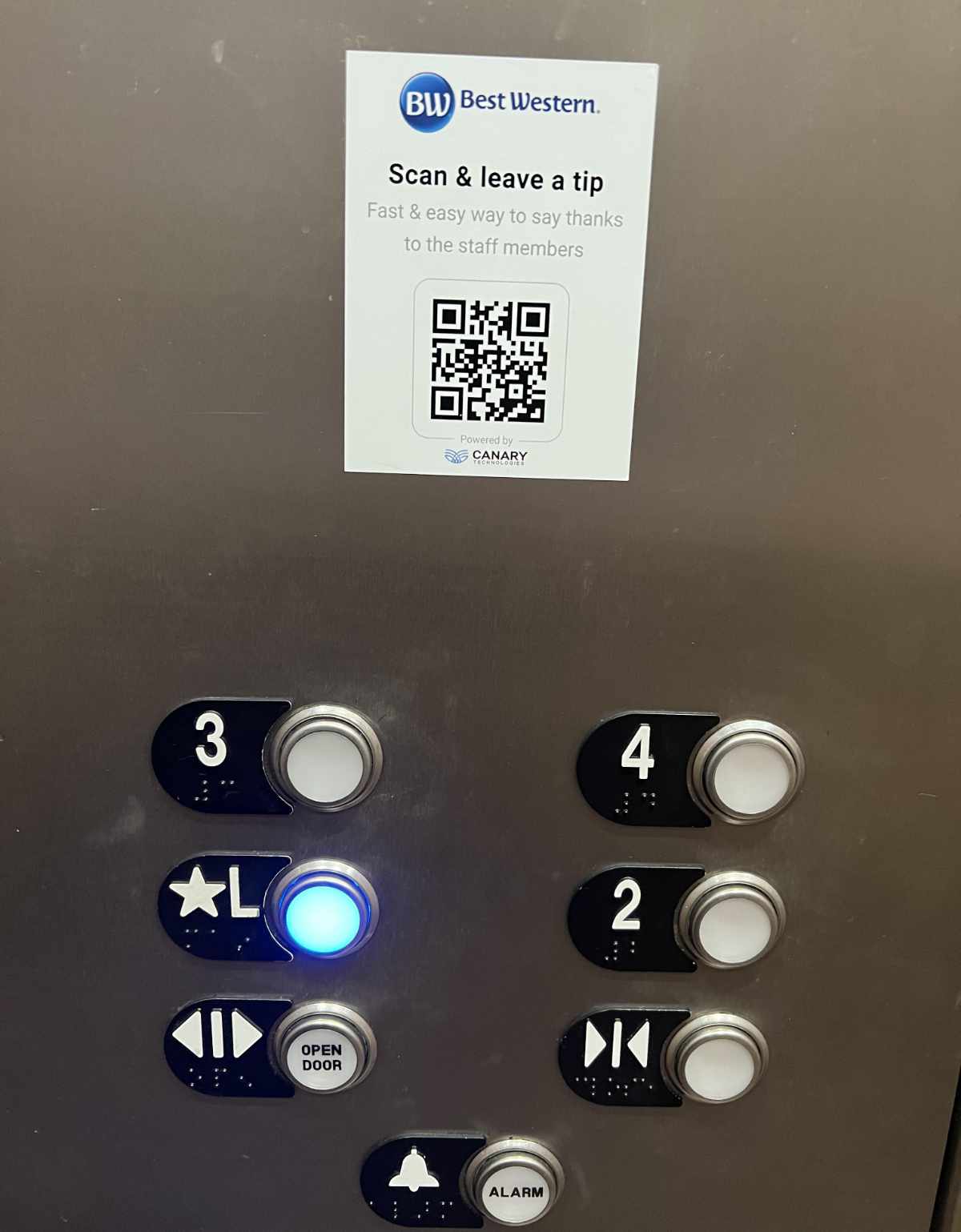 Even the elevators are asking for tips now