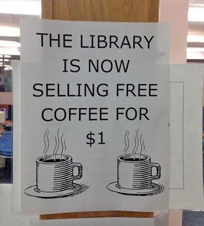 The most expensive free coffee I've ever seen