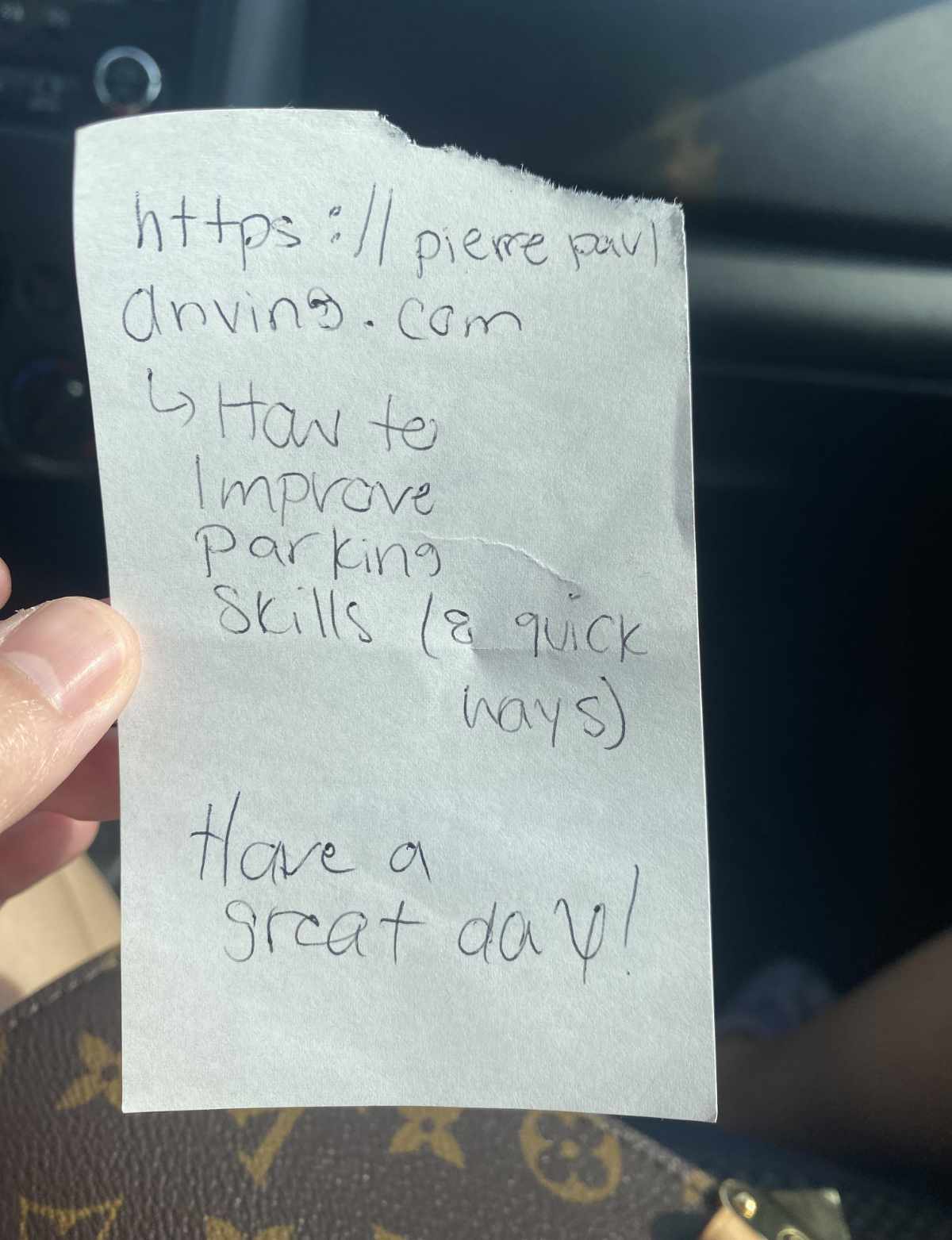 Cool Stuff, someone left this on my husband’s car