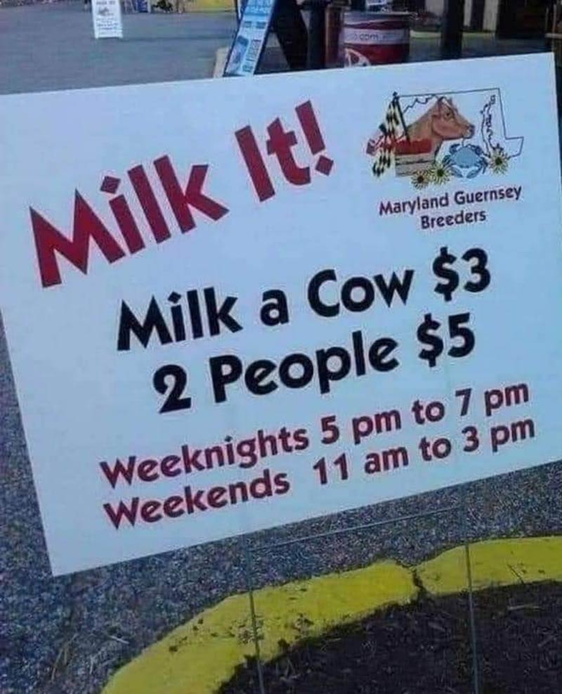 Milk two people for $5, by far the best deal