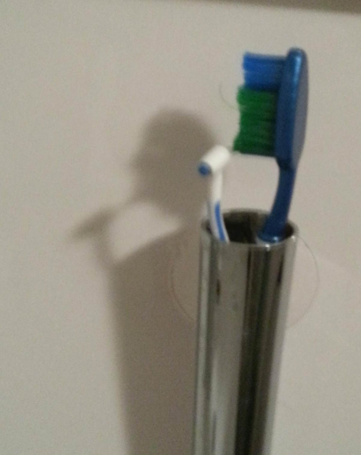 So apparently my toothbrush's shadow pays attention to its oral hygiene as well