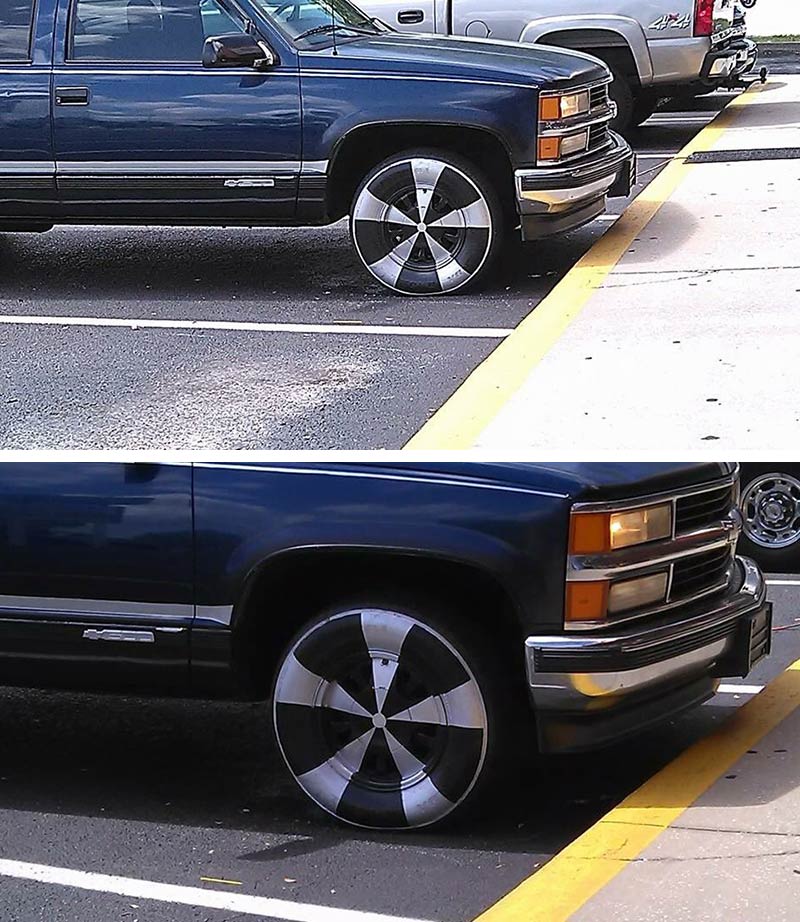 This dude painted rims on his tires