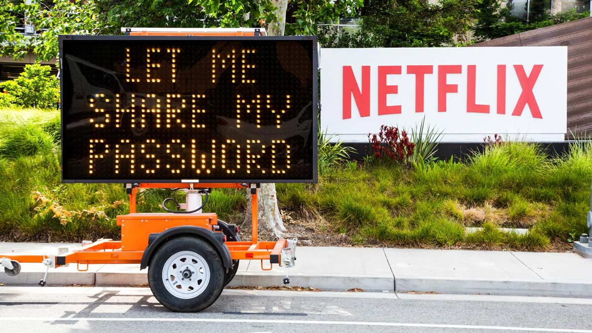 Outside the Netflix Headquarters in California today