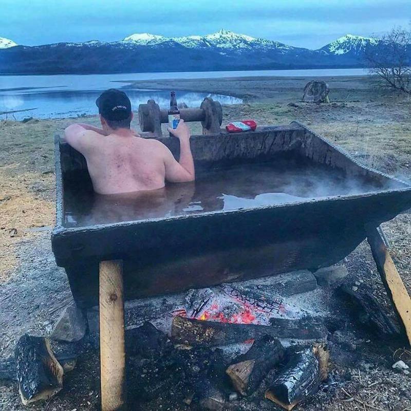 Redneck hot tub. How much longer do you think those boards will last?