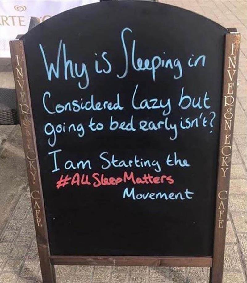 Sleeping in considered lazy