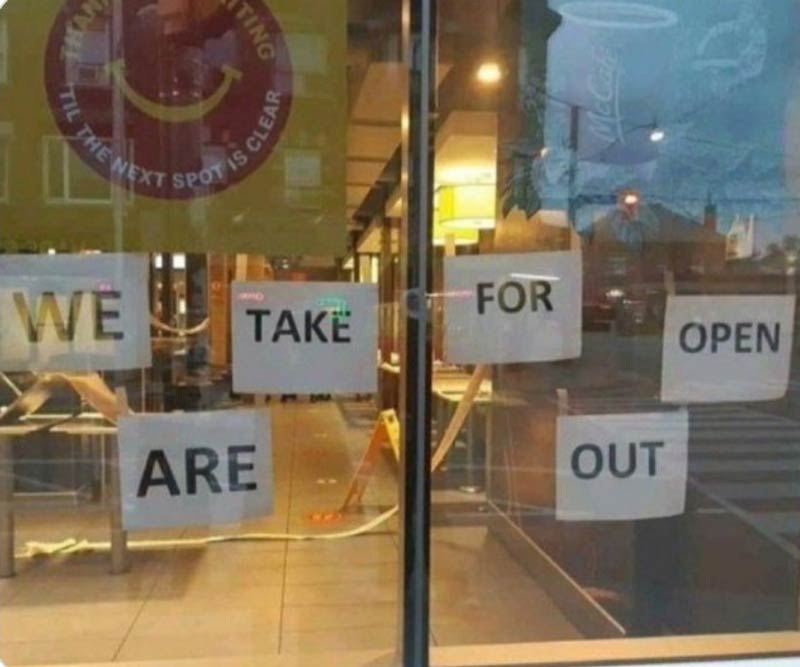 We take for open are out
