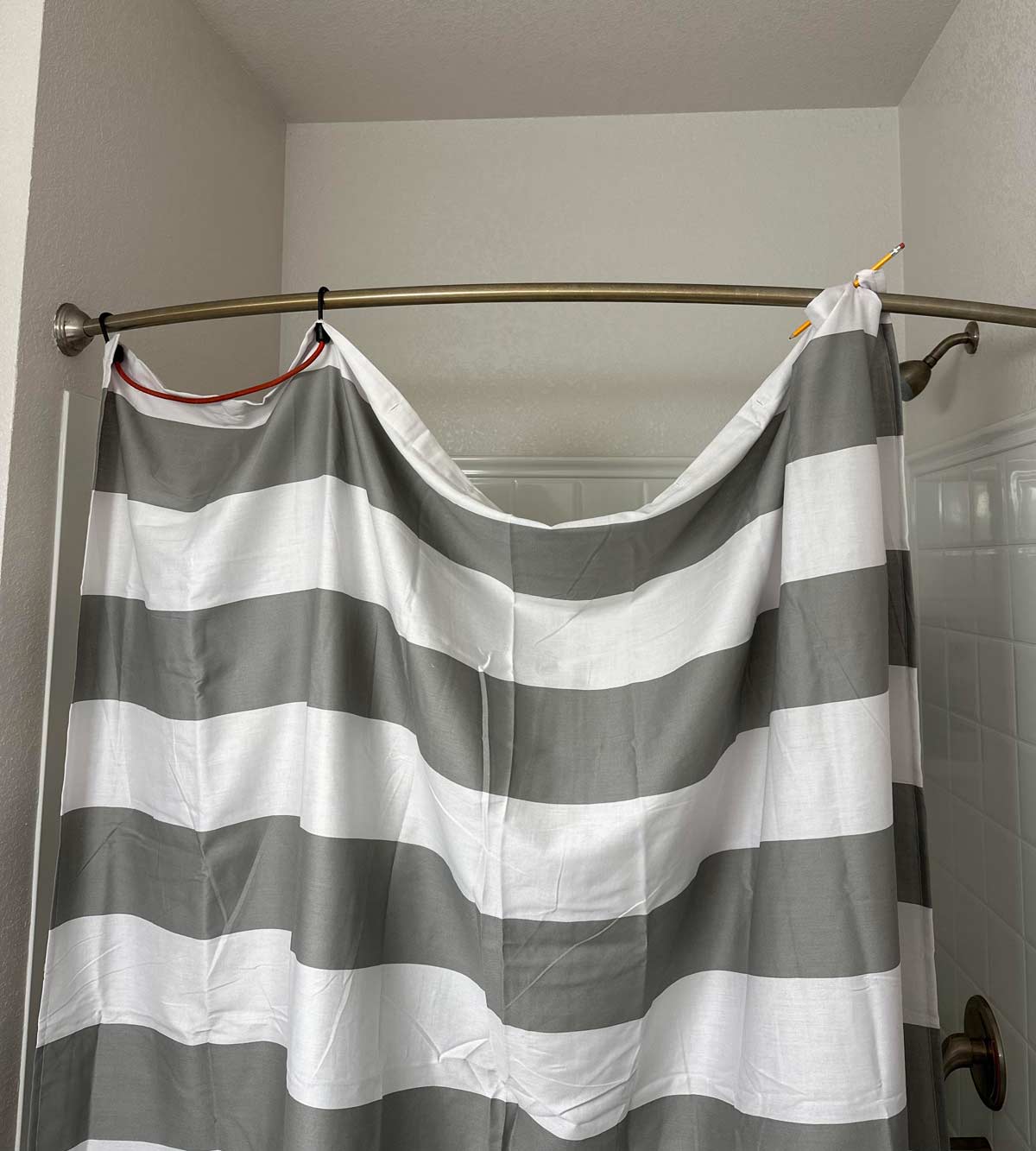 My boyfriend forgot to buy shower curtain rings