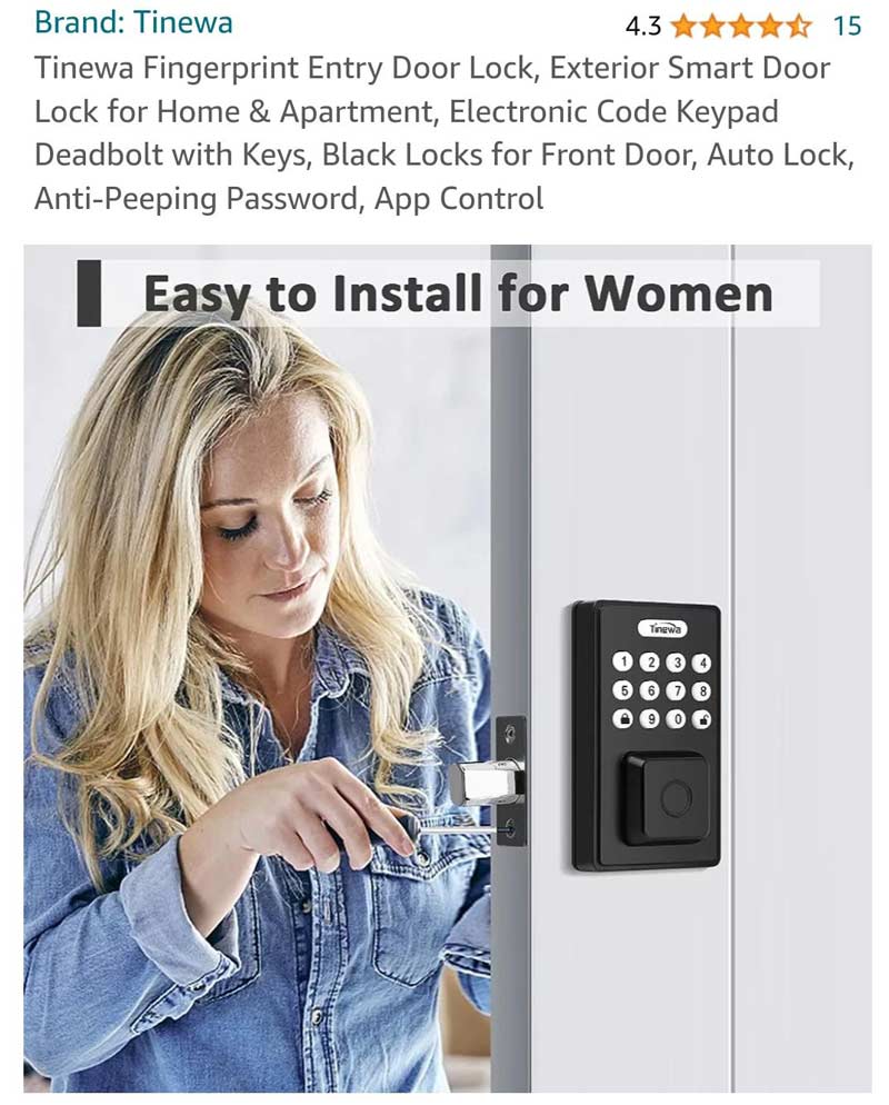 Shopping for a new door lock, thank you, Amazon! Now my wife finally has something to do