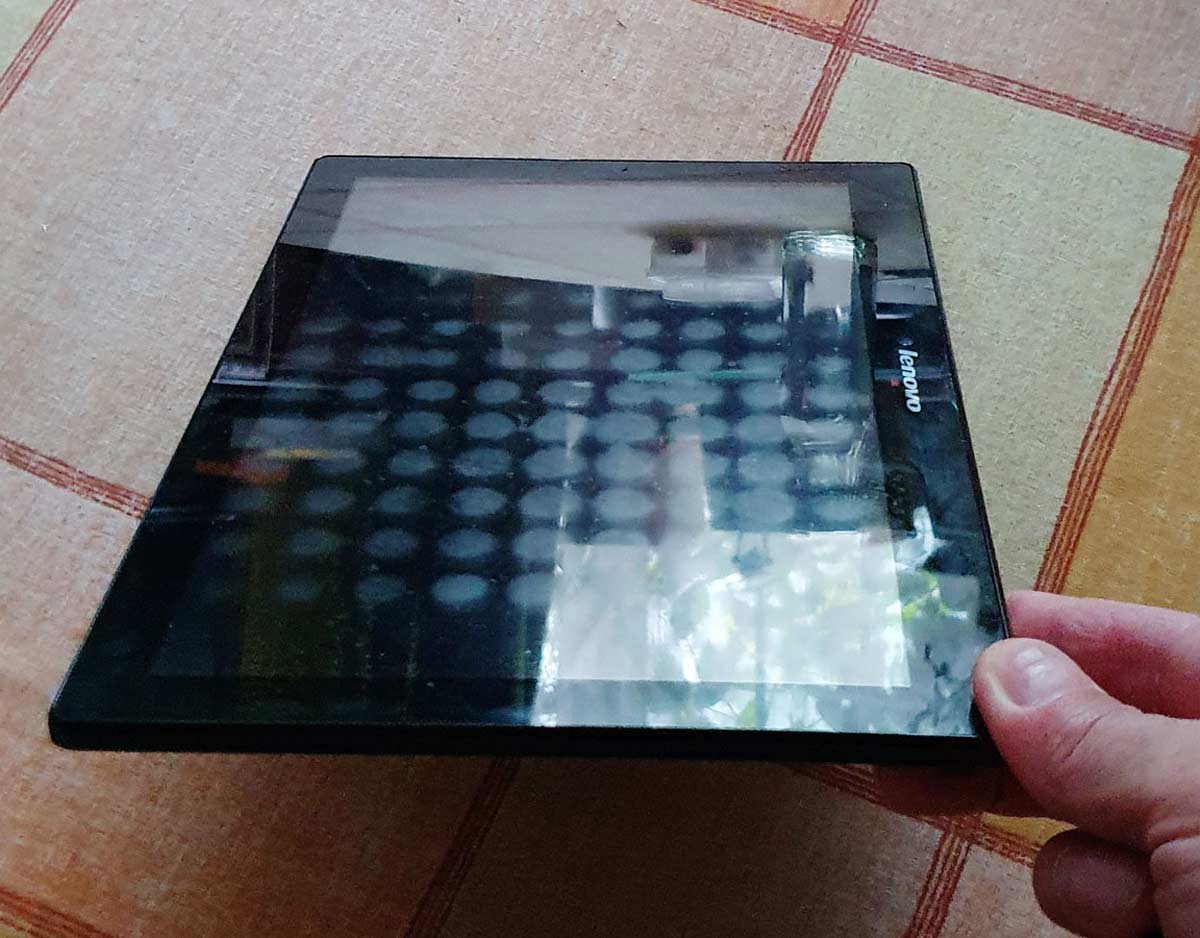 Fingerprint pattern on my grandmother's tablet