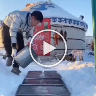 Man Makes Ice Freezer