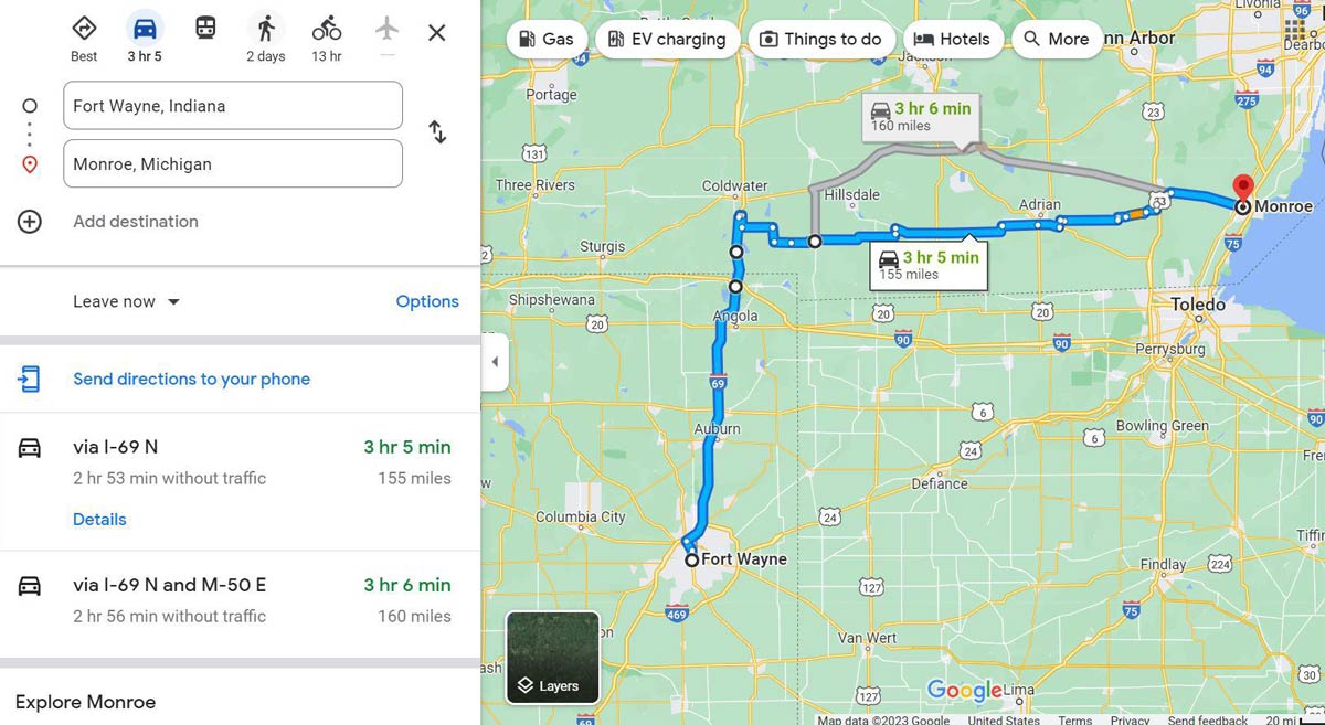 My friend was driving back home to visit family but needed to make sure he stayed Ohio-free