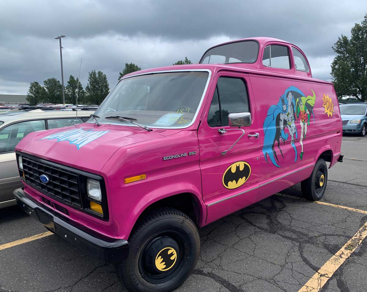This Batman van has a Volkswagen Beetle top built-in