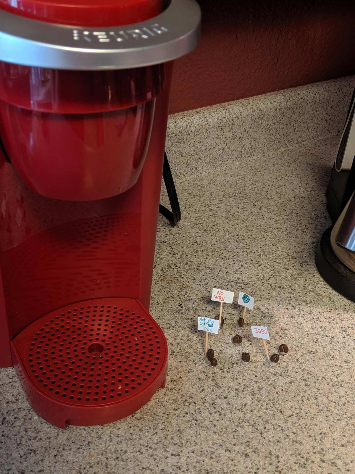Roomate bought a Keurig despite us already having a coffee pot. The community wasn't happy