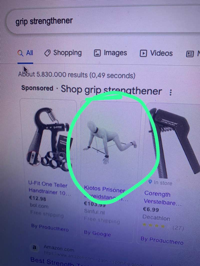 I was searching for a grip strengthener to exercise my arms. This is not what I meant