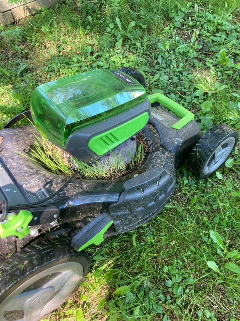 There‘s grass growing on my lawn mower, need a lawn mower mower