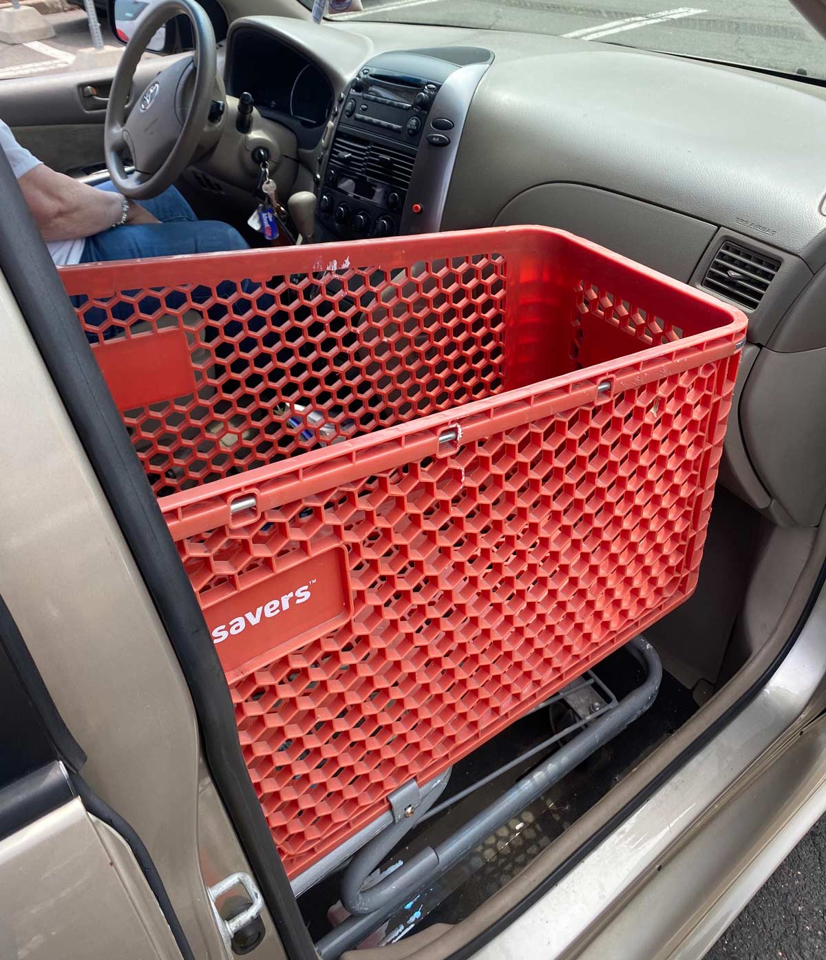 This customer replaced their passenger seat with a shopping cart