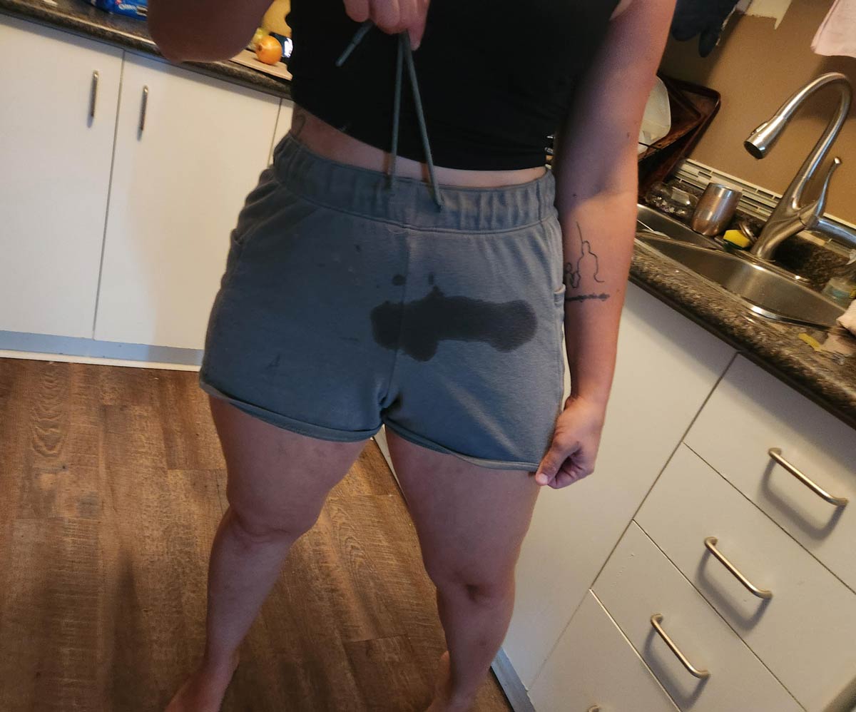Wife spilled Vanilla on herself...