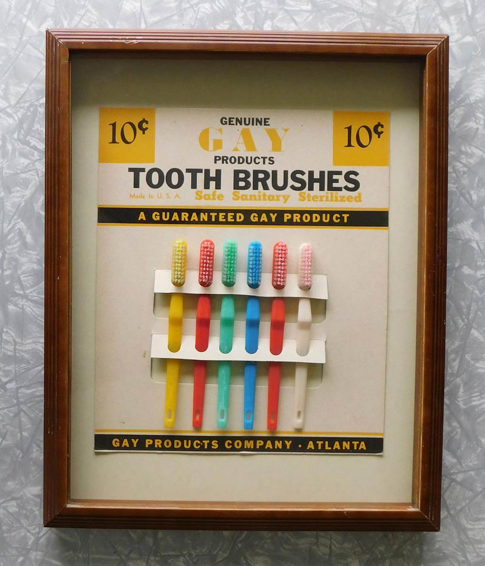This 1950s Toothbrush Store Display caught my eye at a local estate sale. I did buy it
