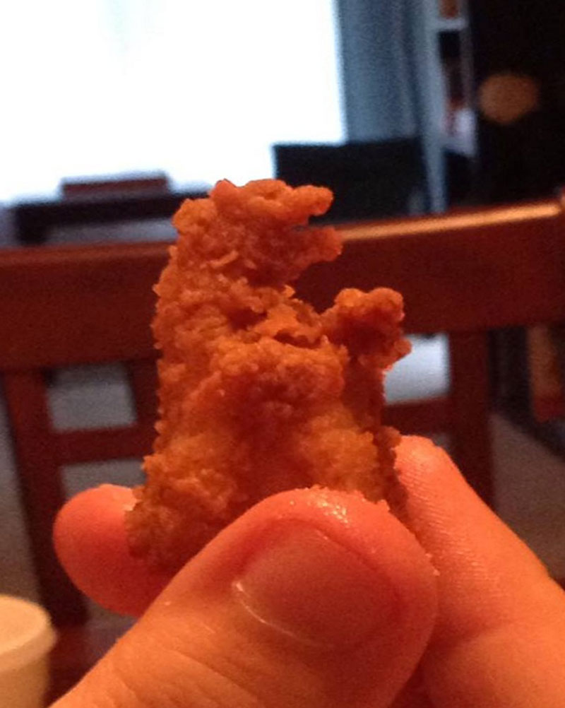 Found a Chicken nugget that looks like Godzilla